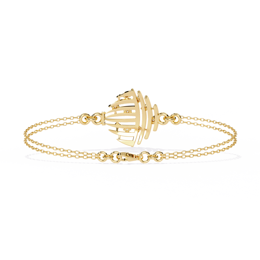 Sculpted Diamond Bracelet – Designer Bracelet with Lab Created Diamonds – Lustraa’s Contemporary Fine Jewelry