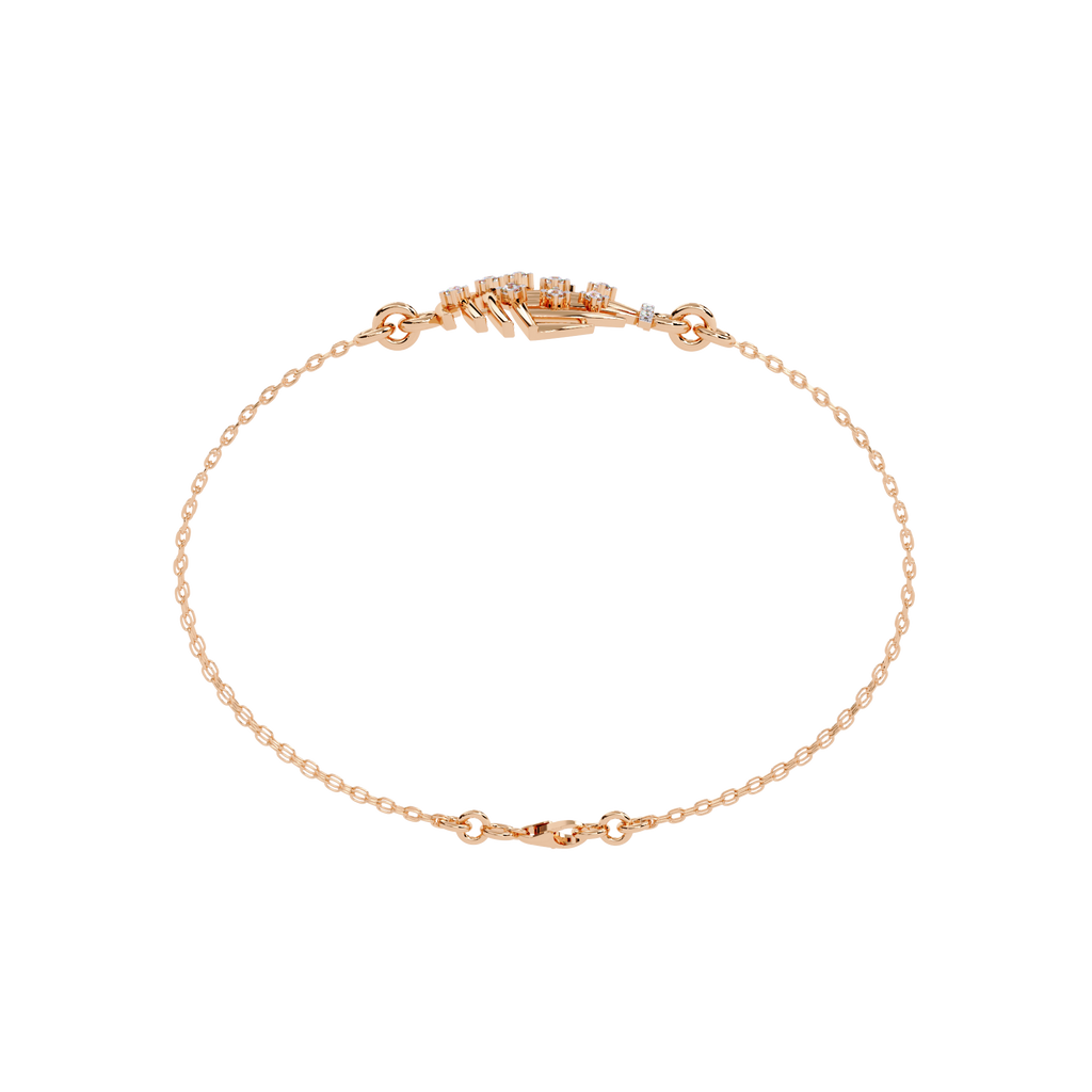 Sculpted Diamond Bracelet – Designer Bracelet with Lab Created Diamonds – Lustraa’s Contemporary Fine Jewelry