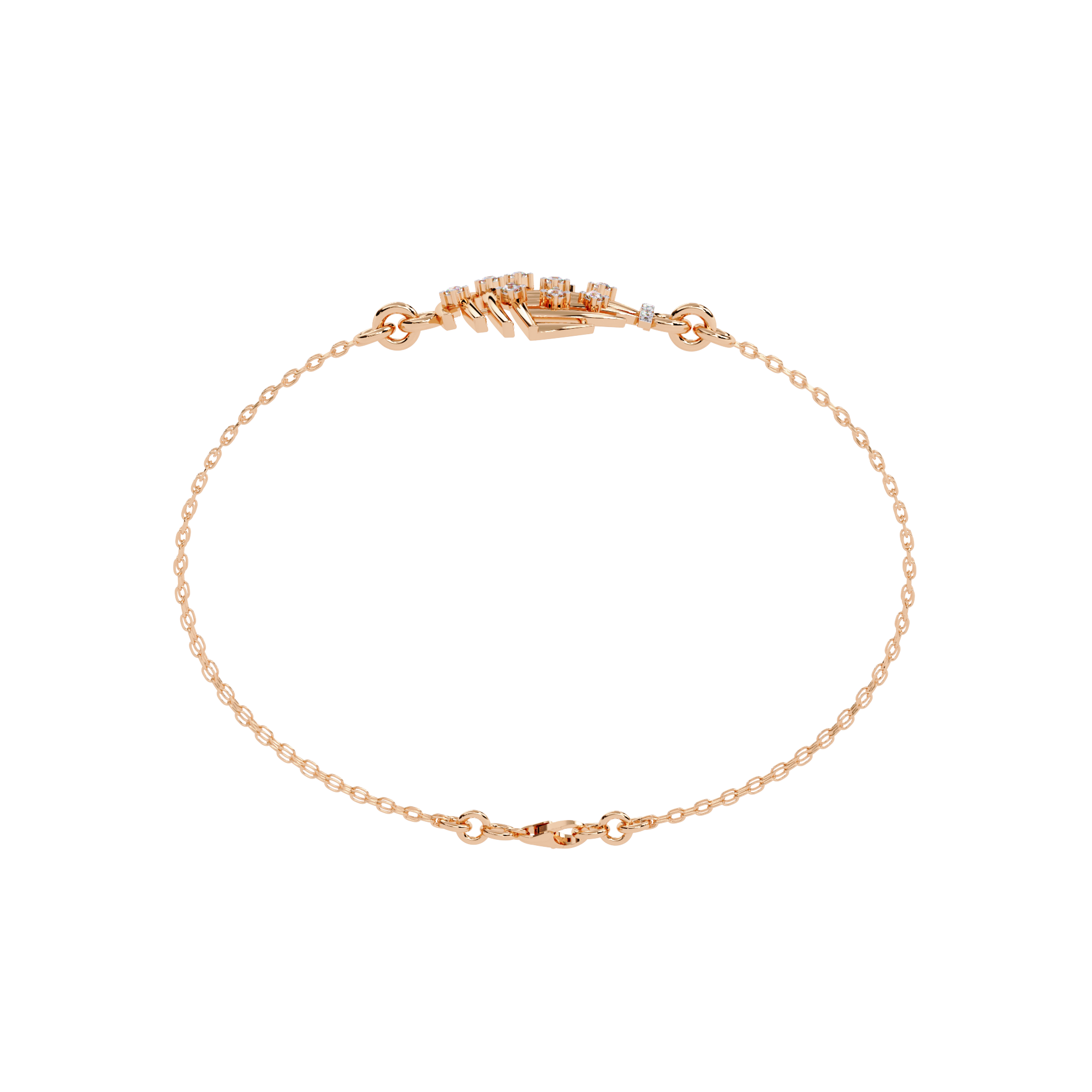 Sculpted Diamond Bracelet – Designer Bracelet with Lab Created Diamonds – Lustraa’s Contemporary Fine Jewelry