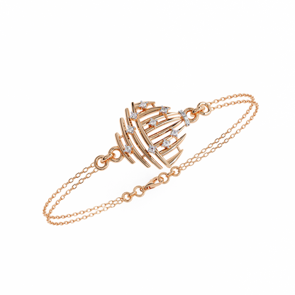 Sculpted Lab Grown Diamond Bracelet | Designer Bracelet with Lab Created Diamonds – Lustraa’s Contemporary Fine Jewelry