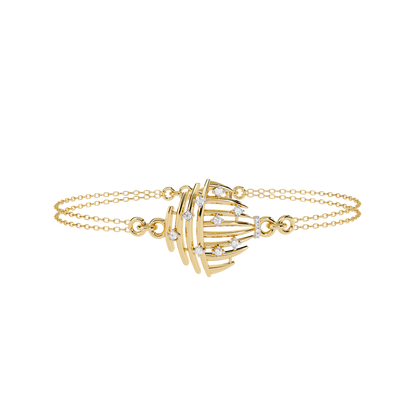 Sculpted Lab Grown Diamond Bracelet | Designer Bracelet with Lab Created Diamonds – Lustraa’s Contemporary Fine Jewelry