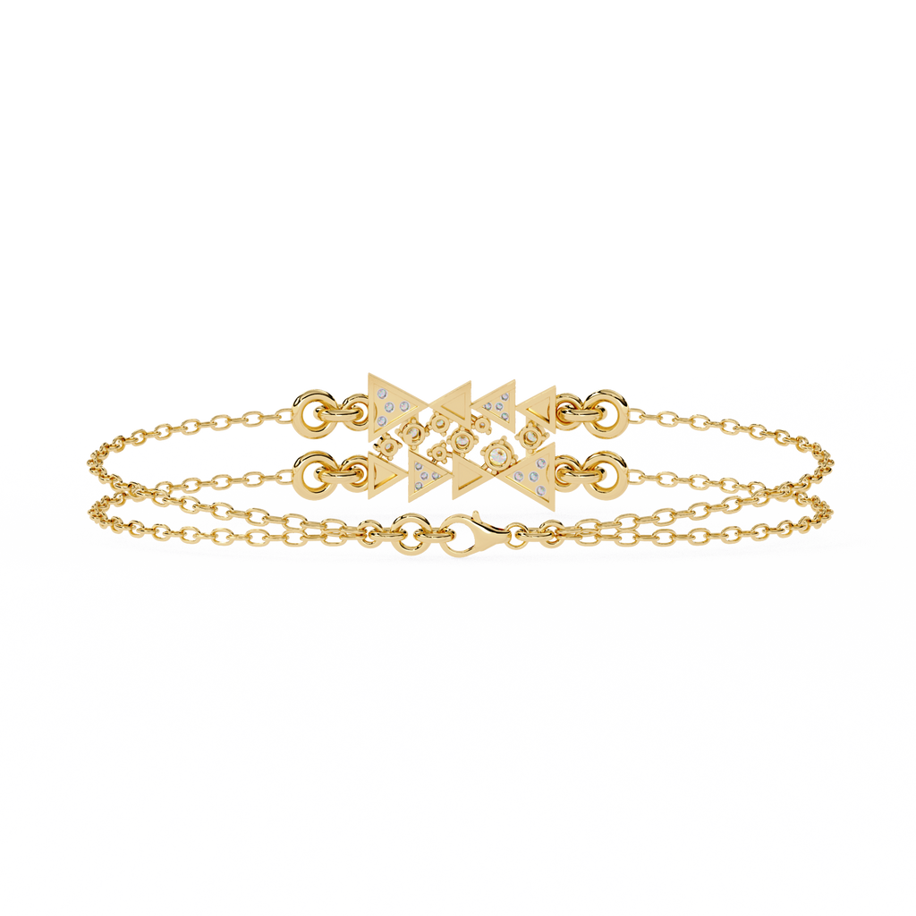 Triangle Motif Diamond Bracelet – Modern Geometric Lab Created Diamond Bracelet – Lustraa’s Contemporary Bracelet