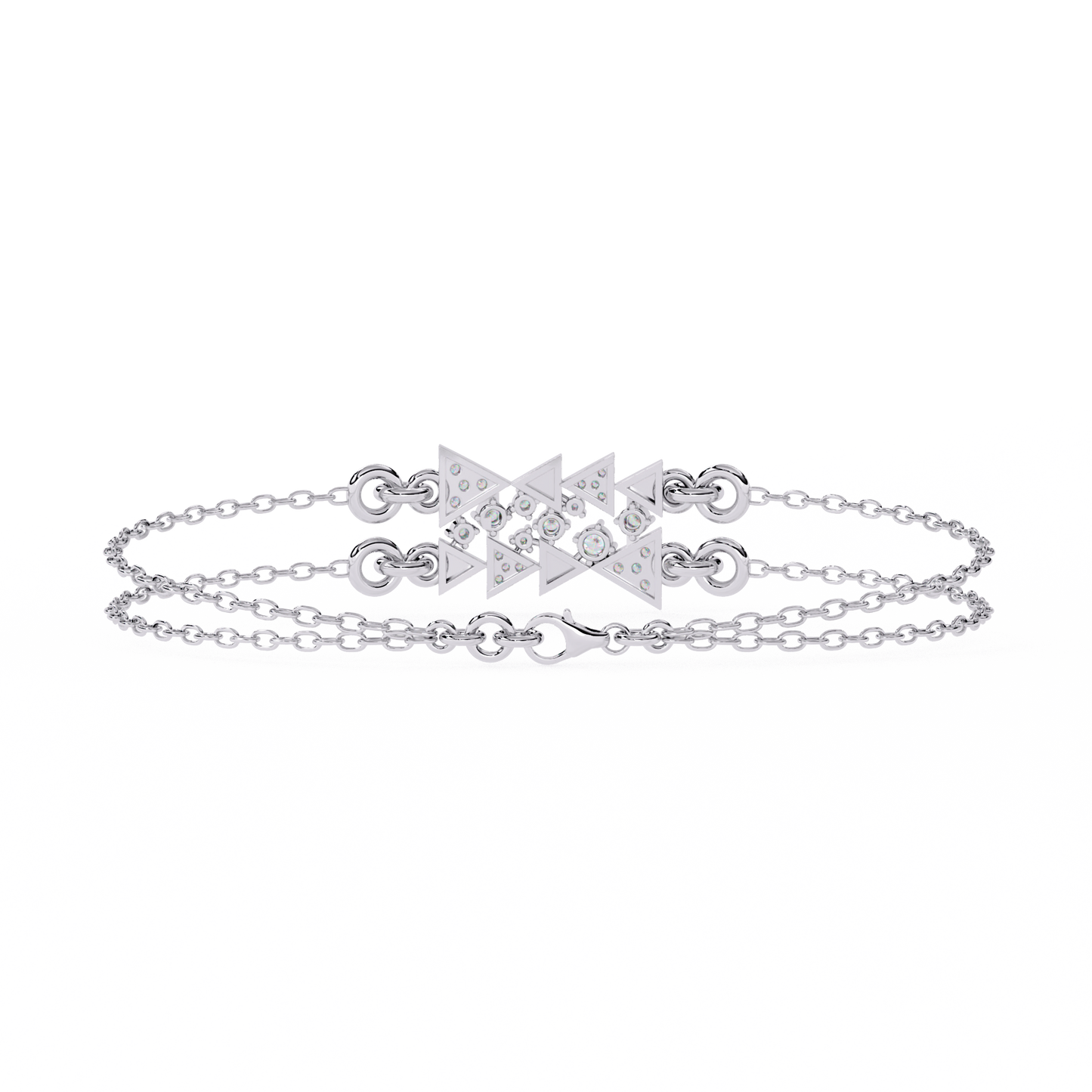 Triangle Motif Lab Grown Diamond Bracelet | Modern Geometric Lab Created Diamond Bracelet – Lustraa’s Contemporary Fine Jewelry