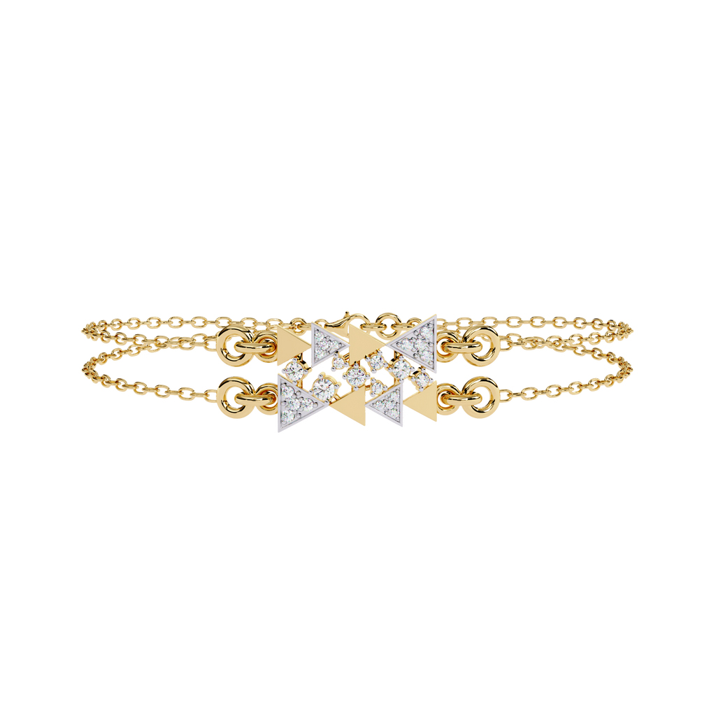 Triangle Motif Diamond Bracelet – Modern Geometric Lab Created Diamond Bracelet – Lustraa’s Contemporary Bracelet