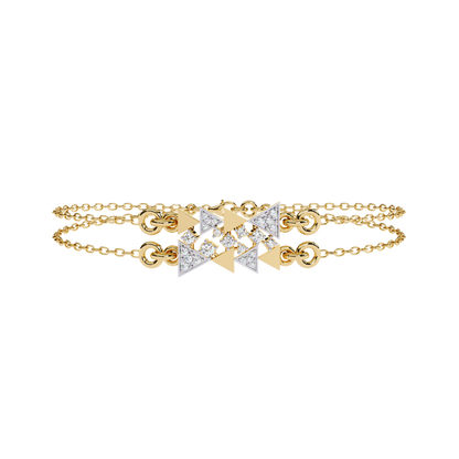 Triangle Motif Lab Grown Diamond Bracelet | Modern Geometric Lab Created Diamond Bracelet – Lustraa’s Contemporary Fine Jewelry