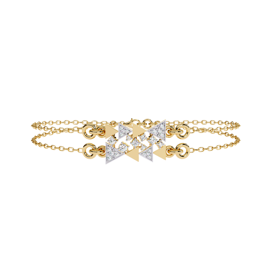 Triangle Motif Lab Grown Diamond Bracelet | Modern Geometric Lab Created Diamond Bracelet – Lustraa’s Contemporary Fine Jewelry