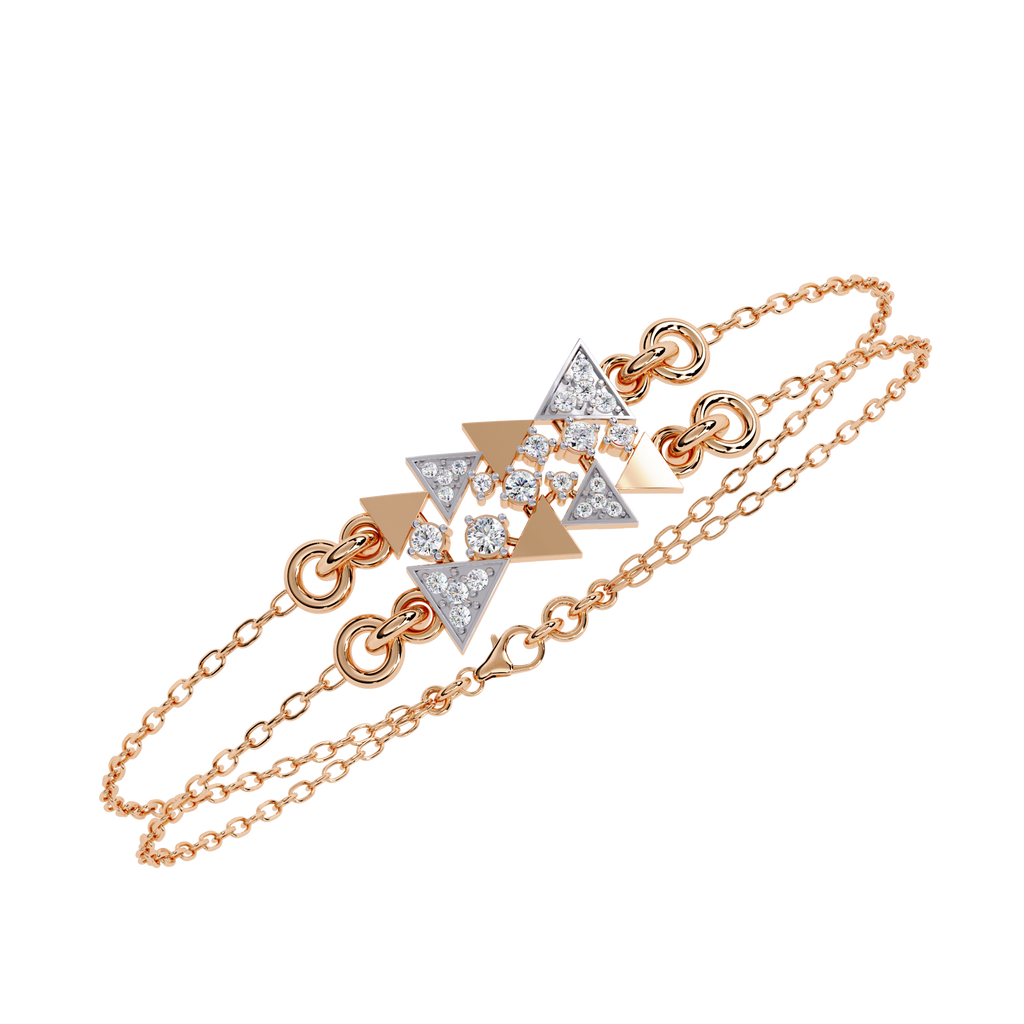 Triangle Motif Diamond Bracelet – Modern Geometric Lab Created Diamond Bracelet – Lustraa’s Contemporary Bracelet