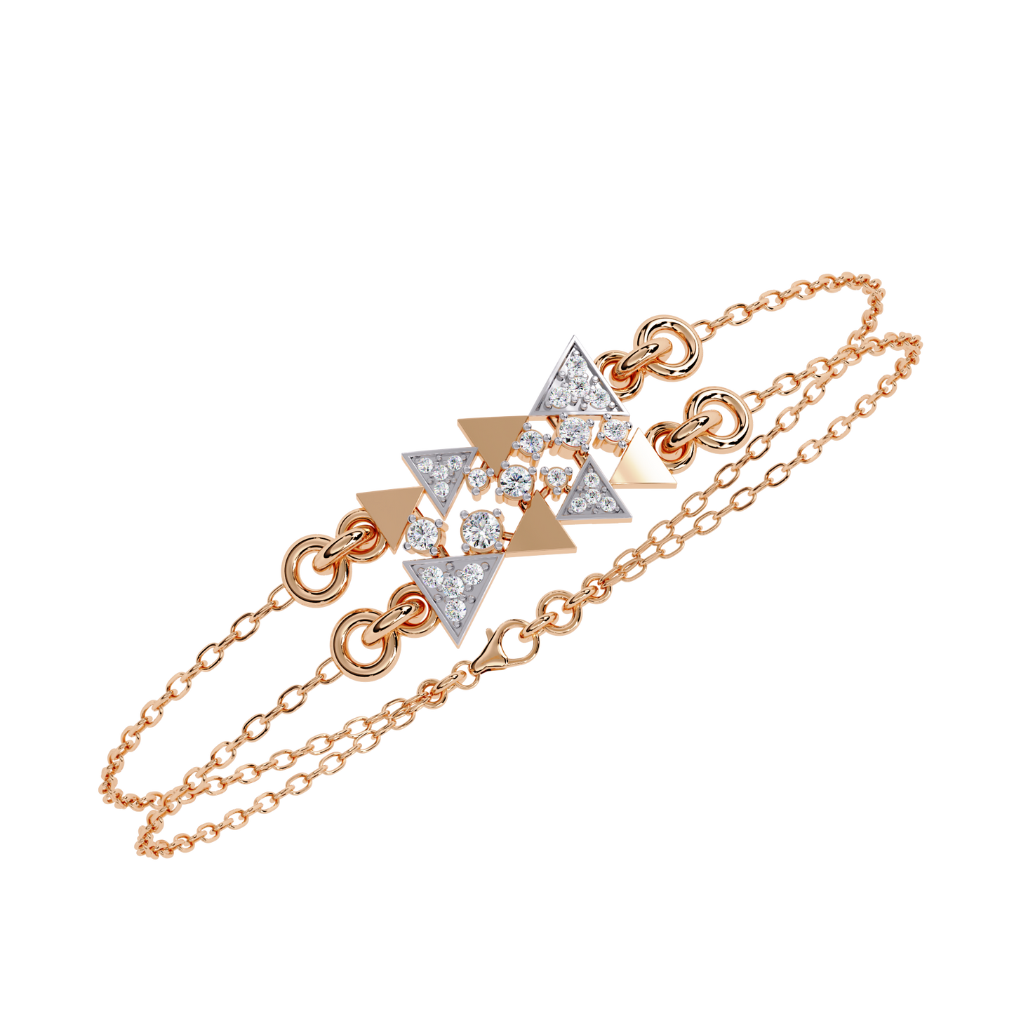 Triangle Motif Lab Grown Diamond Bracelet | Modern Geometric Lab Created Diamond Bracelet – Lustraa’s Contemporary Fine Jewelry