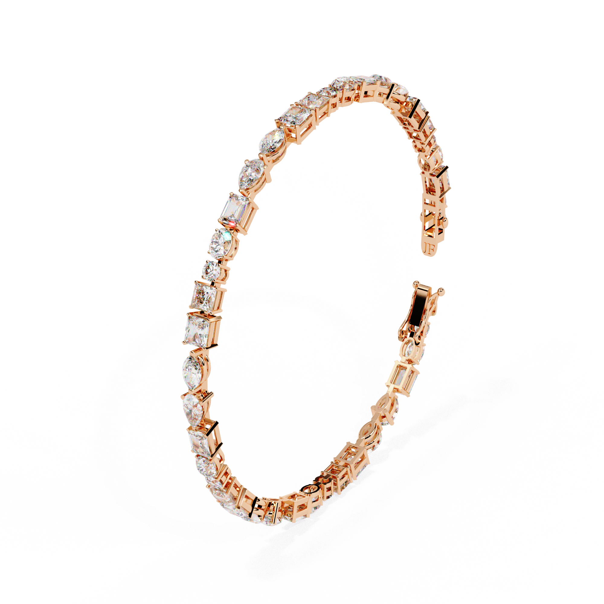 Multi Shape Diamond Tennis Bracelet – Lab Created Diamond Tennis Bracelet – Lustraa’s Tennis Bracelet