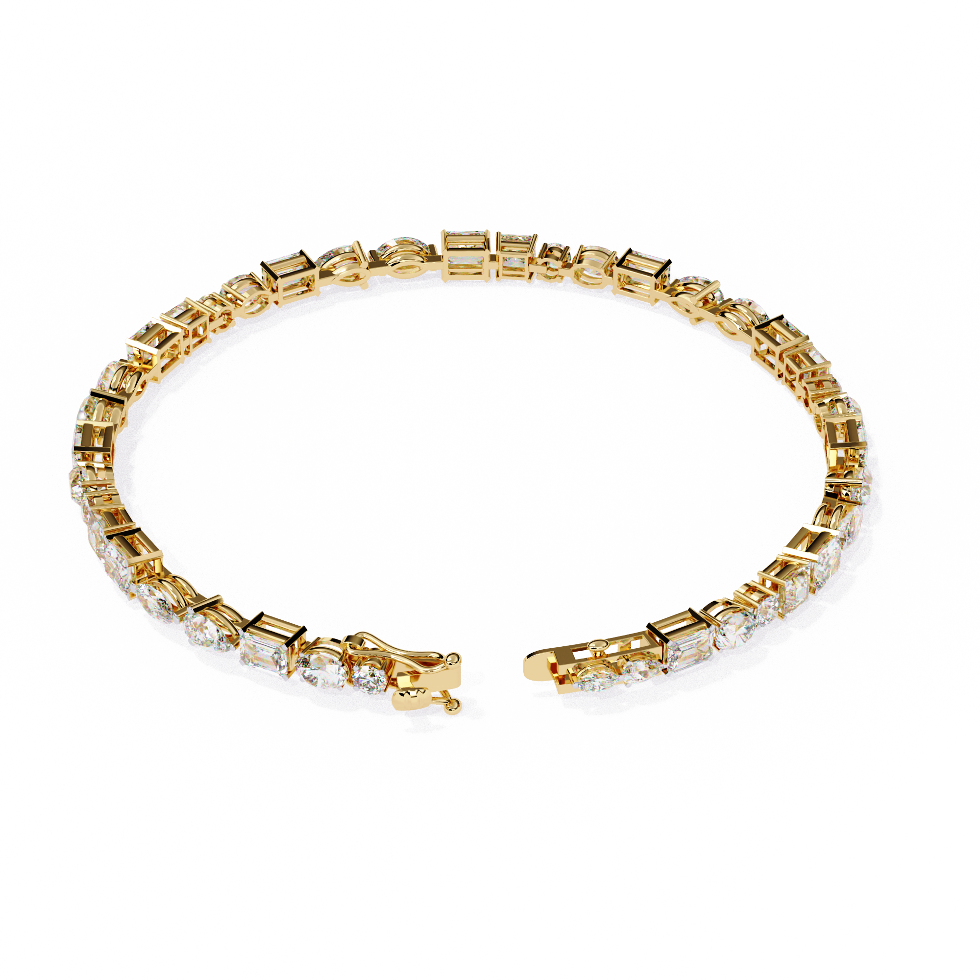 Multi Shape Diamond Tennis Bracelet – Lab Created Diamond Tennis Bracelet – Lustraa’s Tennis Bracelet