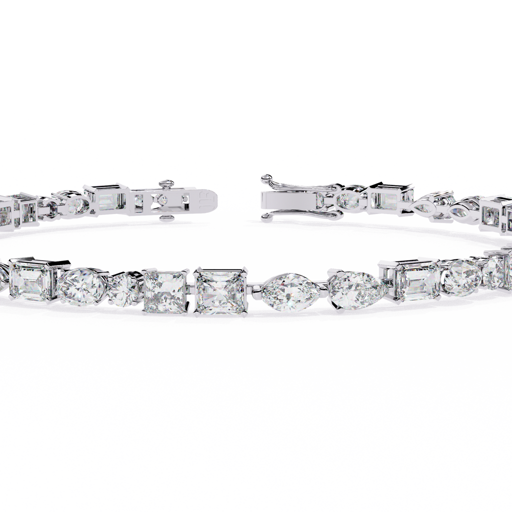 Multi Shape Diamond Tennis Bracelet – Lab Created Diamond Tennis Bracelet – Lustraa’s Tennis Bracelet