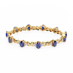 Blue Oval cut Lab Grown Diamond Bracelet – Elegant Twisted Design Bracelet – Lustraa’s Diamond Bracelet