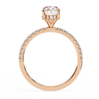 1 Ct Oval Hidden Halo Diamond Engagement Ring