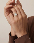 2 Carat Lab Grown Oval Diamond Half Halo Ring