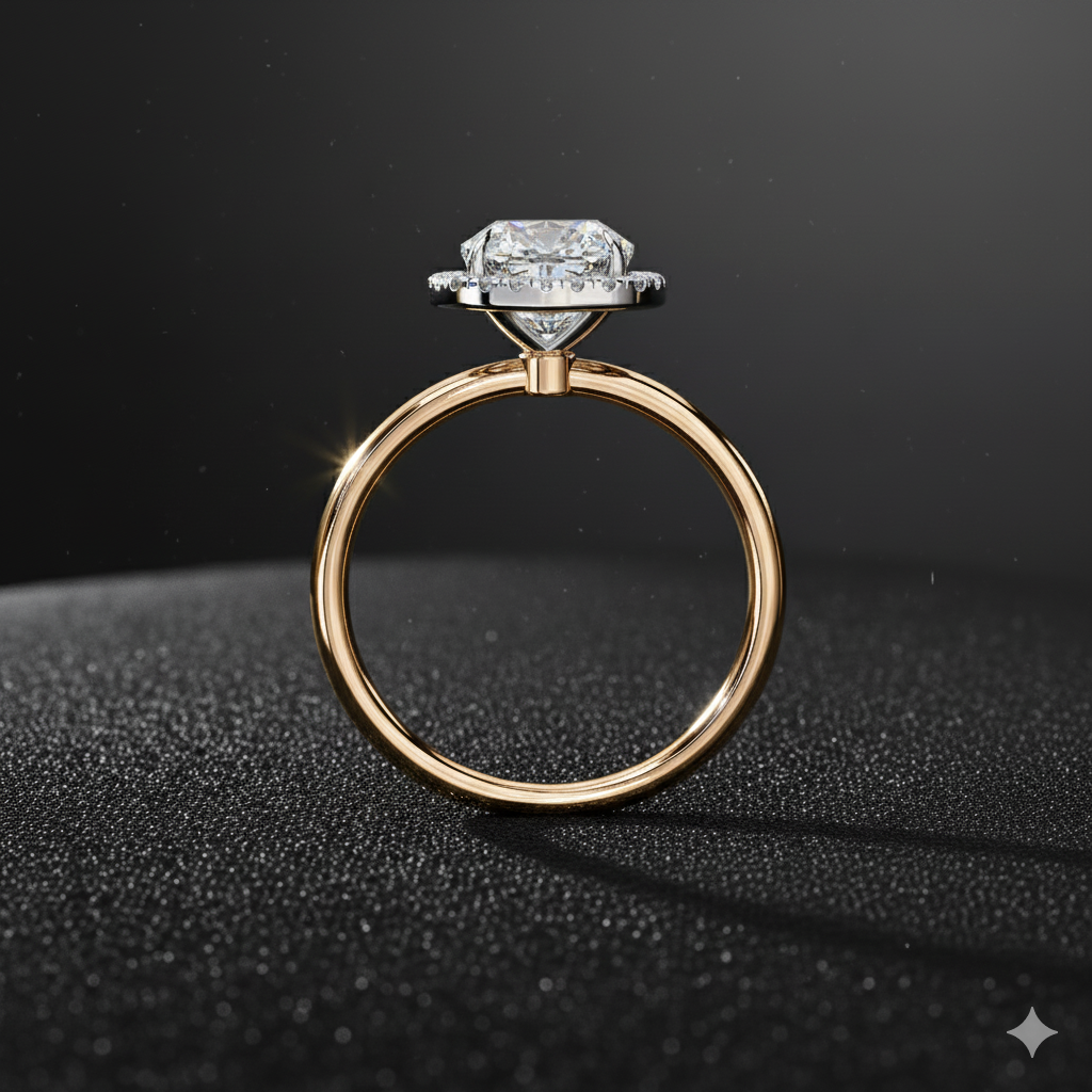 Cushion Cut Lab Grown Diamond Engagement Ring – 1.78 CT Classic Halo Bridal Ring, Wedding Jewelry– Lustraa’s Halo Ring