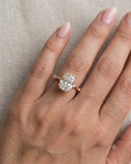 2 Carat Lab Grown Diamond Callista Elongated Cushion Cut Sidestone Engagement Ring