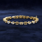 Elegant  Multi Cut Diamond Bracelet– Oval, Pear, Princess & Emerald Cut Lab Grown Diamond Tennis Bracelet –Lustraa's Tennis Bracelet
