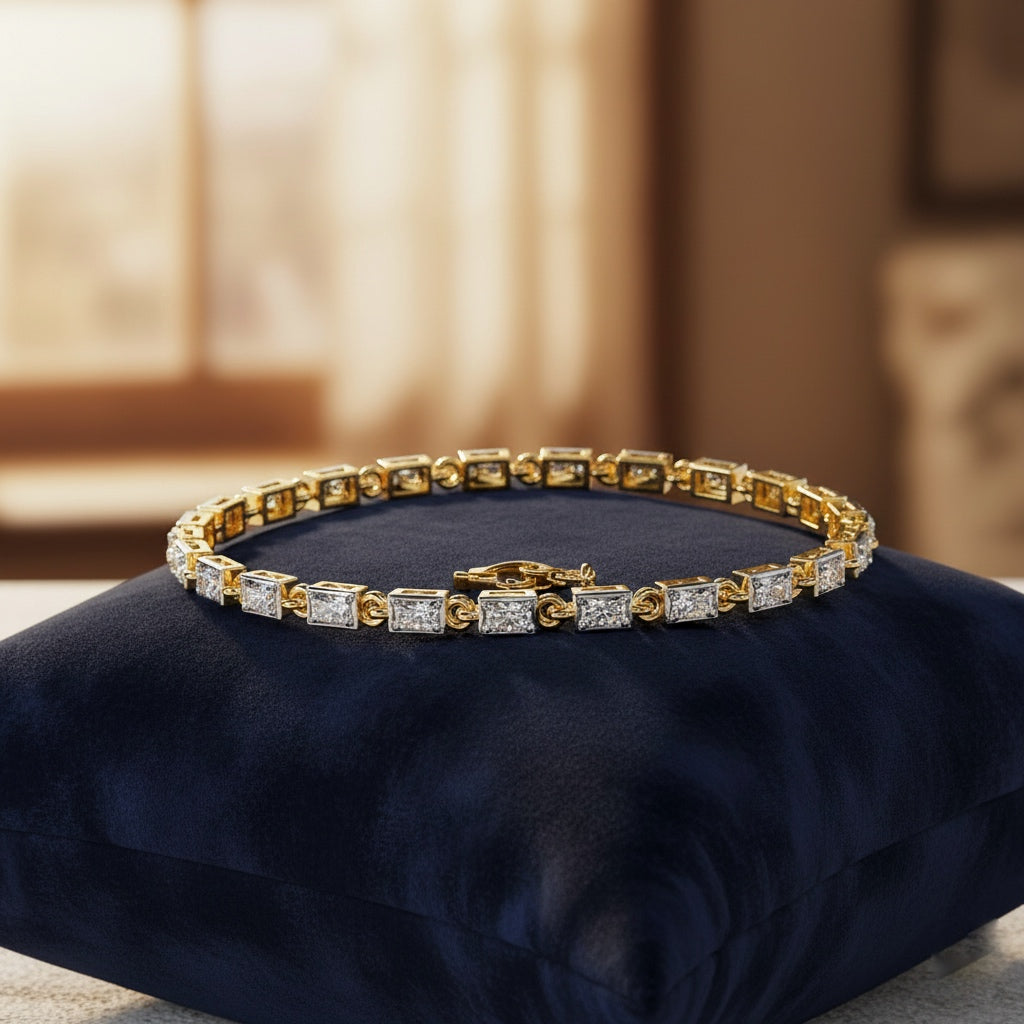 Round Cut Diamond Tennis Bracelet– Elegant Lab Grown Diamond Bracelet - Lustraa’s Tennis Bracelet