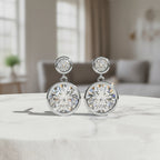 Diamond Drop Earrings – Lab Grown Round Brilliant Cut, 1.66 Carat Studded Design– Lustraa’s Diamond Earrings