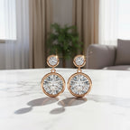 Diamond Drop Earrings – Lab Grown Round Brilliant Cut, 1.66 Carat Studded Design– Lustraa’s Diamond Earrings