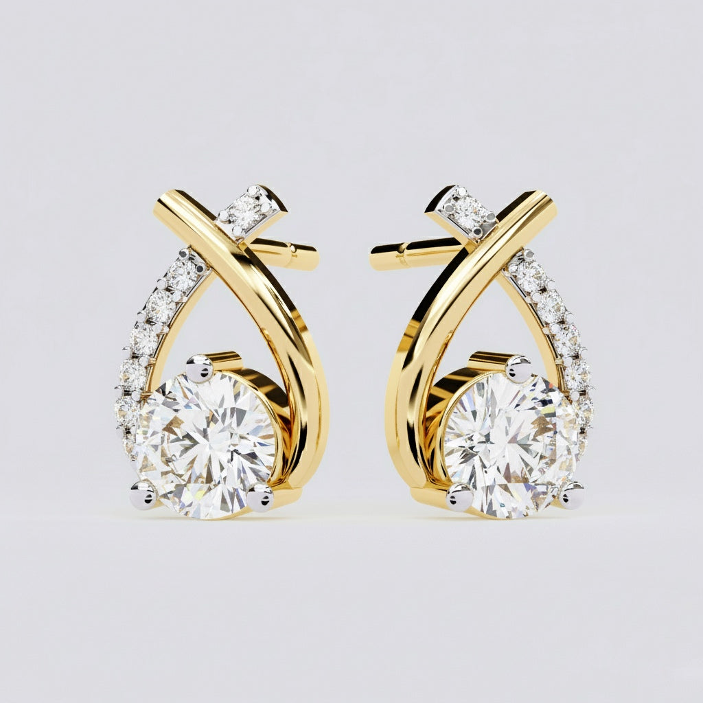 Dazzling 1.27 Carat Round Cut Lab Grown Diamond Earrings – Sustainable Luxury Fine Jewelry for Timeless Elegance –Lustraa’s Diamond Earrings