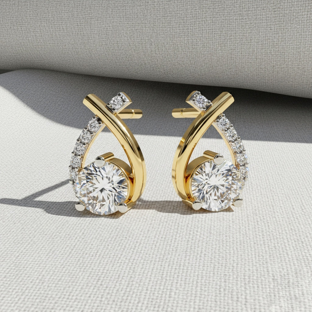 Dazzling 1.27 Carat Round Cut Lab Grown Diamond Earrings – Sustainable Luxury Fine Jewelry for Timeless Elegance –Lustraa’s Diamond Earrings