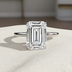Emerald Cut Solitaire Engagement Ring – 2.56 Ct Lab Grown Diamond with Hidden Halo – Classic Emerald Diamond Ring– Lustraa’s Solitaire Ring