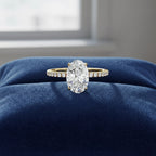Oval Lab Grown Diamond Engagement Ring – 1.20 CT Hidden Halo Solitaire Bridal Ring, Wedding Band Jewelry– Lustraa’s Oval Diamond Ring