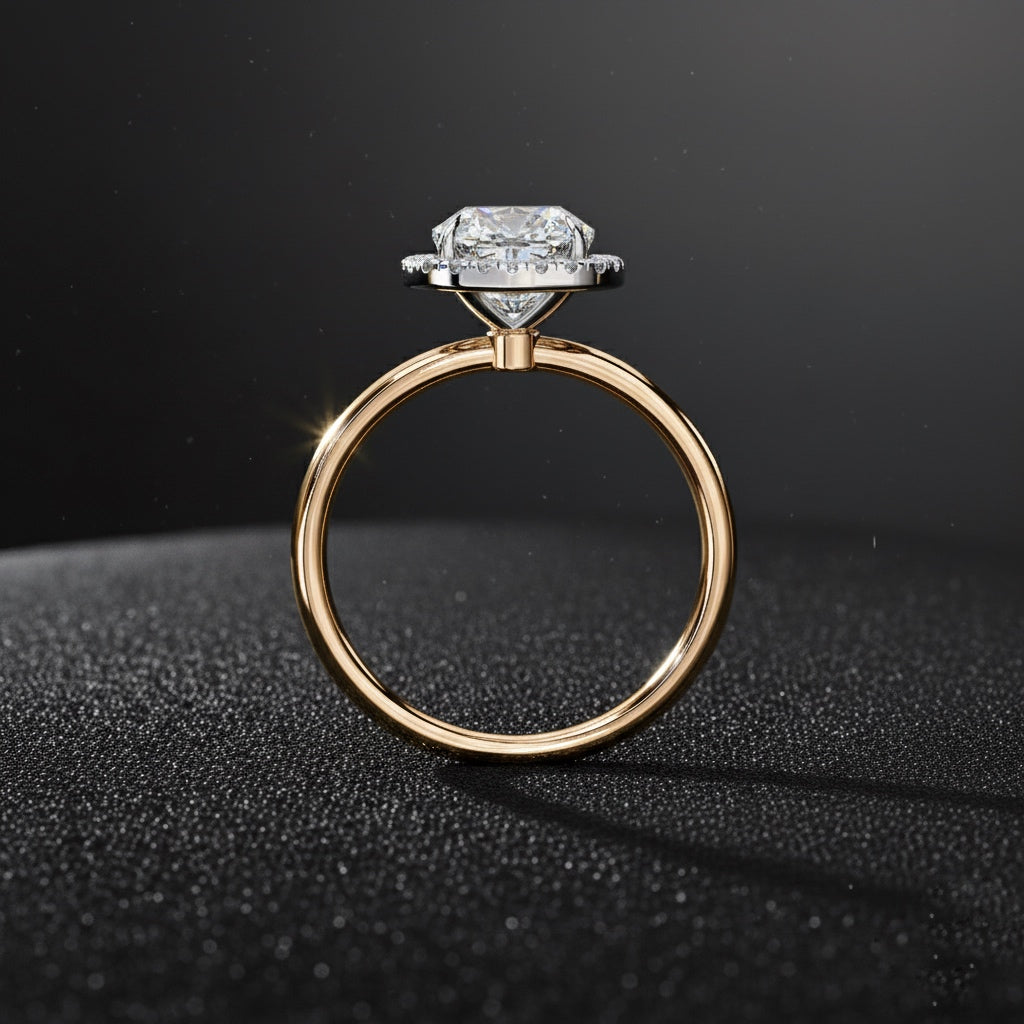 Cushion Cut Lab Grown Diamond Engagement Ring – 1.78 CT Classic Halo Bridal Ring, Wedding Jewelry– Lustraa’s Halo Ring