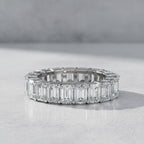 Emerald Cut Diamond Eternity Ring –  Full Diamond Elegant Band –  Luxury Statement 4.88 CT Wedding Band – Lustraa’s Eternity Ring