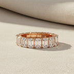 Emerald Cut Diamond Eternity Ring –  Full Diamond Elegant Band –  Luxury Statement 4.88 CT Wedding Band – Lustraa’s Eternity Ring