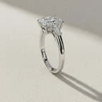 Radiant Cut Lab Grown Diamond Engagement Ring – 2.47 CT Three Stone Bridal Ring with Baguette Side Diamonds -Lustraa’s Three Stone Ring