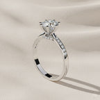 Round Brilliant Cut Lab Grown Diamond Engagement Ring – 1.3 CT Hidden Halo Solitaire Bridal Ring- Lustraa’s Solitaire Ring