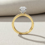 Oval Diamond Engagement Ring – 1.2 CT Lab Grown Hidden Halo Ring with Criss Cross Band- Lustraa’s Criss Cross Ring