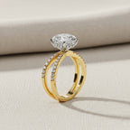 Oval Diamond Engagement Ring – 1.2 CT Lab Grown Hidden Halo Ring with Criss Cross Band- Lustraa’s Criss Cross Ring
