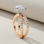 Oval Diamond Engagement Ring – 1.2 CT Lab Grown Hidden Halo Ring with Criss Cross Band- Lustraa’s Criss Cross Ring