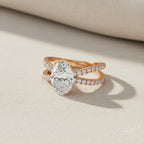 Oval Diamond Engagement Ring – 1.2 CT Lab Grown Hidden Halo Ring with Criss Cross Band- Lustraa’s Criss Cross Ring