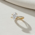 Oval Diamond Engagement Ring – 1.2 CT Lab Grown Hidden Halo Ring with Criss Cross Band- Lustraa’s Criss Cross Ring