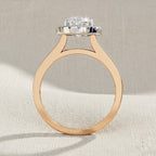Oval Halo Diamond Ring – Split Shank Engagement Ring – Round Diamond Accent Bridal Jewelry – Lustraa’s Halo Ring