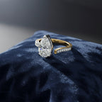 Pear Shaped Diamond Engagement Ring – 3.07 CT Lab Grown Solitaire Ring with Open Band-Lustraa’s Open Band Ring