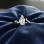 Pear Shaped Diamond Engagement Ring – 3.07 CT Lab Grown Solitaire Ring with Open Band-Lustraa’s Open Band Ring
