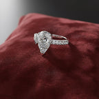 Pear Shaped Diamond Engagement Ring – 3.07 CT Lab Grown Solitaire Ring with Open Band-Lustraa’s Open Band Ring