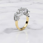 Multi Stone Cluster Diamond Ring – Lab Grown Half Eternity Statement Engagement Bridal Ring– Lustraa’s Eternity Ring