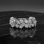 Multi Stone Cluster Diamond Ring – Lab Grown Half Eternity Statement Engagement Bridal Ring– Lustraa’s Eternity Ring