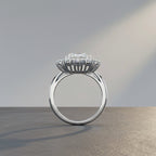 Radiant Cut Halo Diamond Ring – Round Diamond Cluster Statement Ring – Luxury Bridal Engagement Jewelry – Lustraa’s Halo Ring