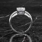 Cushion Cut Diamond Bridal Set | 2.28 CT Cushion Square with Split Shank Wedding Ring Set with Round Diamonds – Lustraa’s Bridal Ring