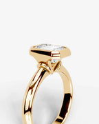 2 Carat Lab Grown Emerald Cut Diamond Bezel Set Solitaire Ring