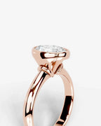 2 Carat Lab Grown Oval Cut Diamond Bezel Set Solitaire Ring