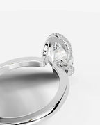 2 Carat Lab Grown Oval Diamond Half Halo Ring