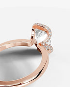 2 Carat Lab Grown Emerald Cut Diamond Half Halo Ring